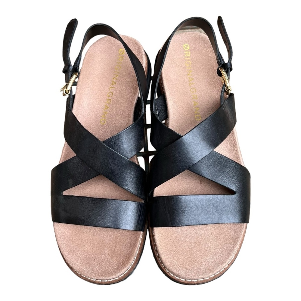 Cole Haan Women's Original Grand Black Sandals Sz 6B EUC Casual Comfort
